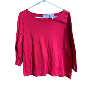 PBJ Sport Women's Shirt Size Medium 3/4 Sleeve Red